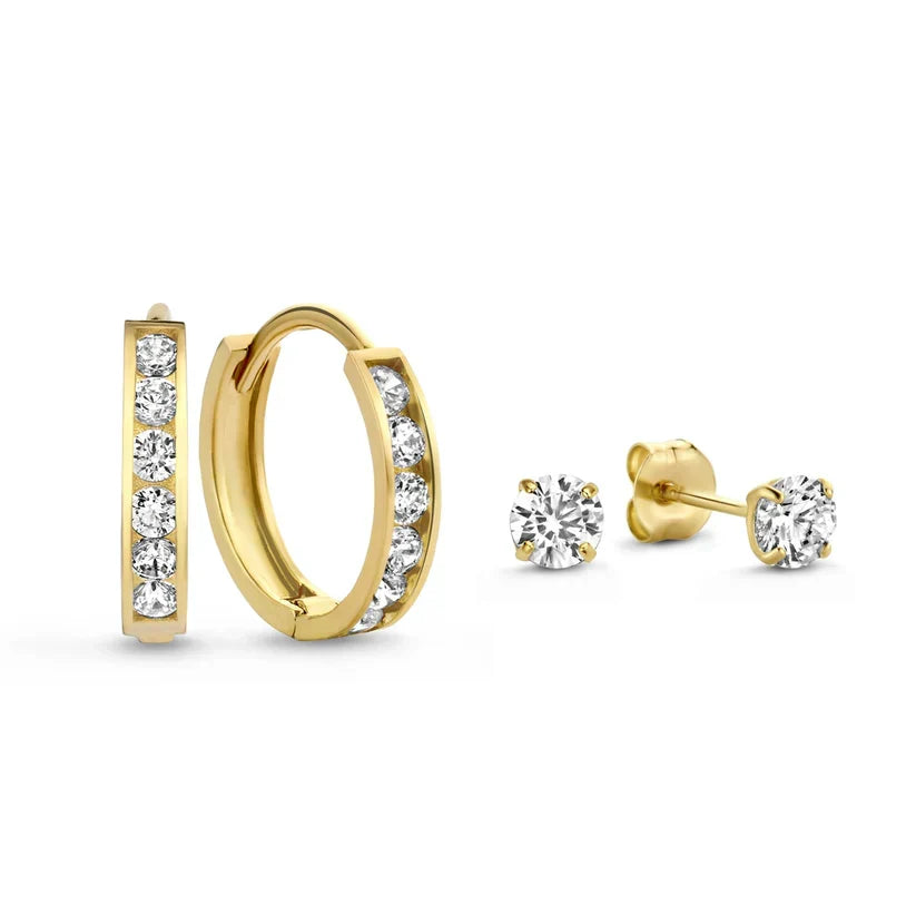 Perpetua | Gold Stone Earrings Set