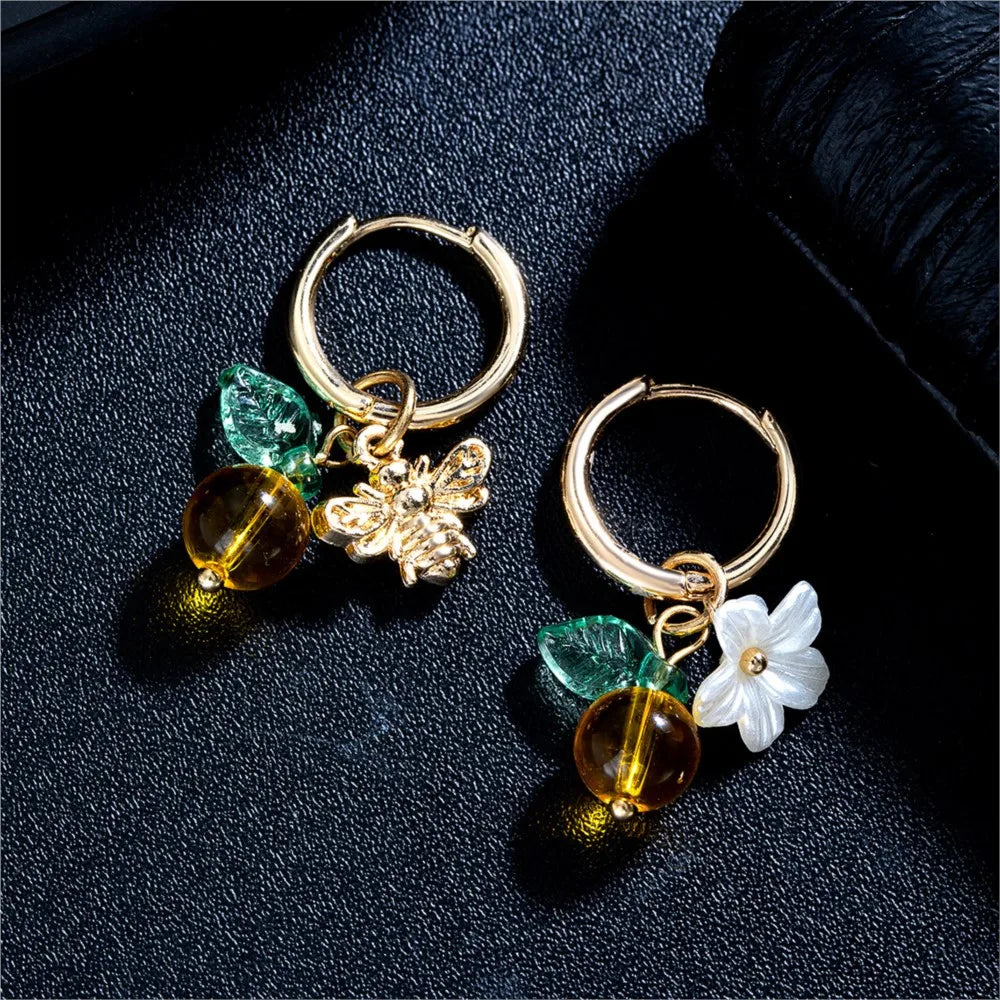 Orange Blossom Bee Earrings