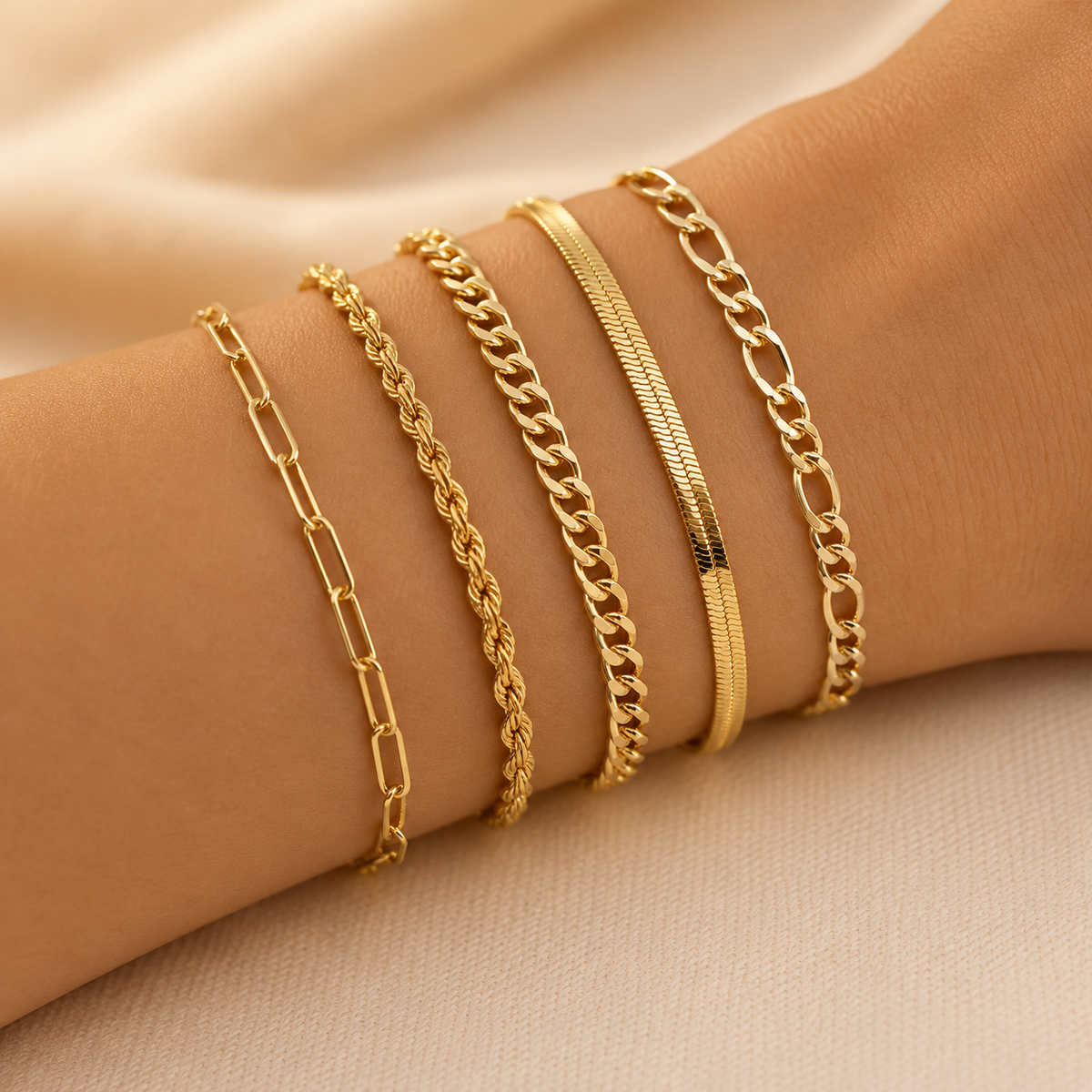 Ellis™ | Ensemble de bracelets dorés