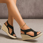 louisa | wedge sandals with artisanal weaving
