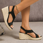 louisa | wedge sandals with artisanal weaving