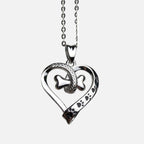 Dog Paws and Heart Necklace in Stainless Steel
