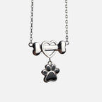Delicate Dog Paw Necklace in Stainless Steel