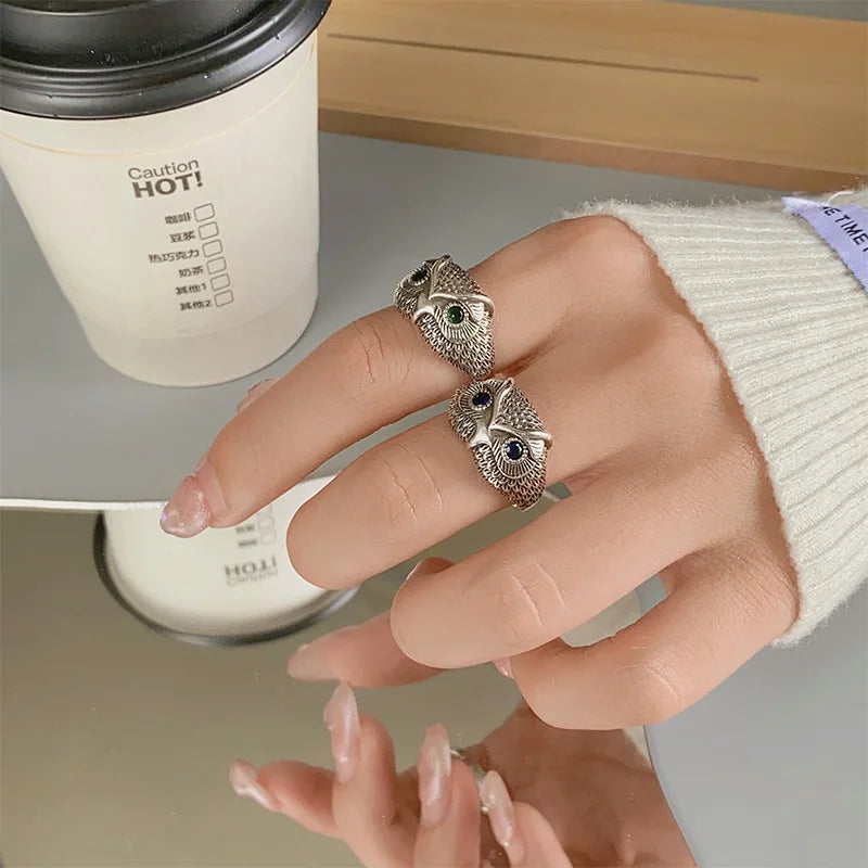 Owl Ring in Sterling Silver