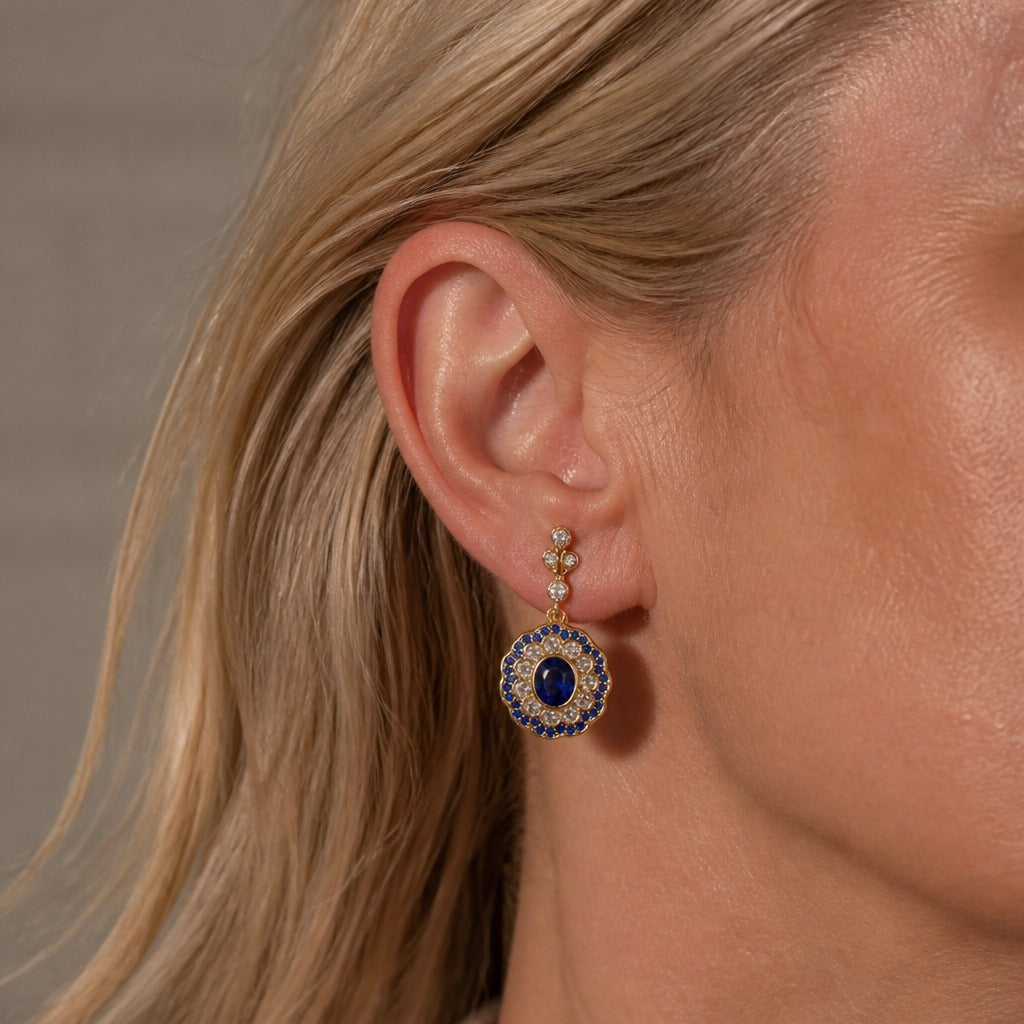 Eliza | Blue Mandala Earrings