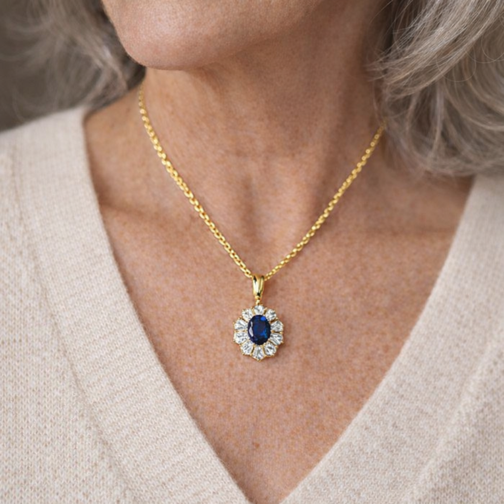 Kavella | Sapphire Pendant Necklace