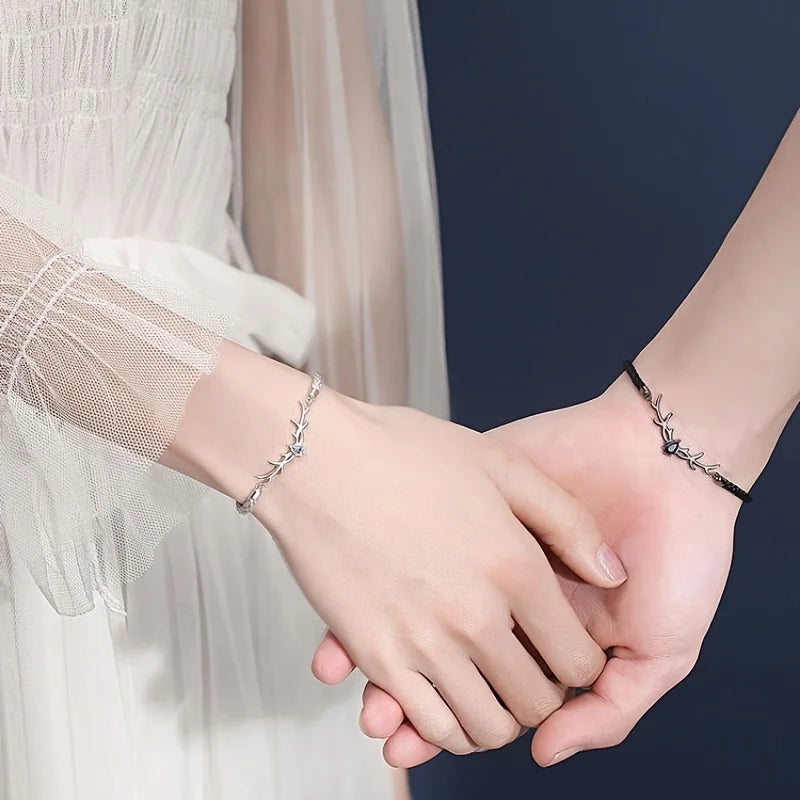 Antler Heart Bracelet with Cubic Zirconia