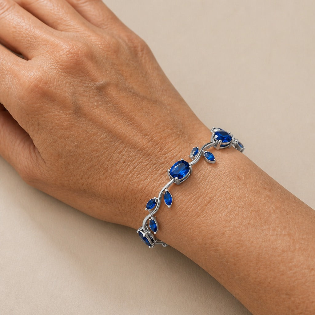 Charlotte | Leaf Link Crystal Bracelet