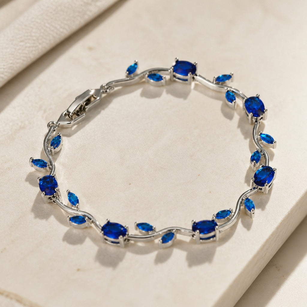 Charlotte | Leaf Link Crystal Bracelet