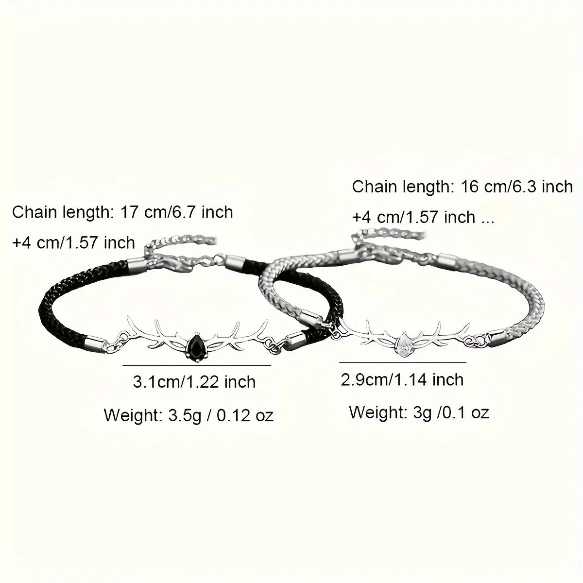 Antler Heart Bracelet with Cubic Zirconia