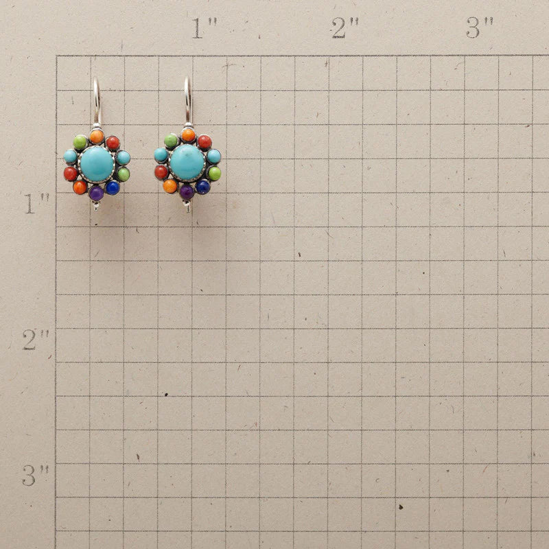Wren | Vintage Turquoise Hoop Earrings