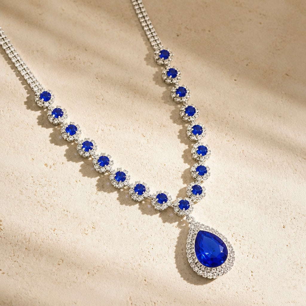 Florence | Blue Statement Pendant Necklace