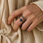 Hazel | Minimalist Blue Ring Set