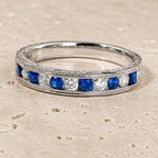 Evelyn | Minimalist Blue Silver Ring
