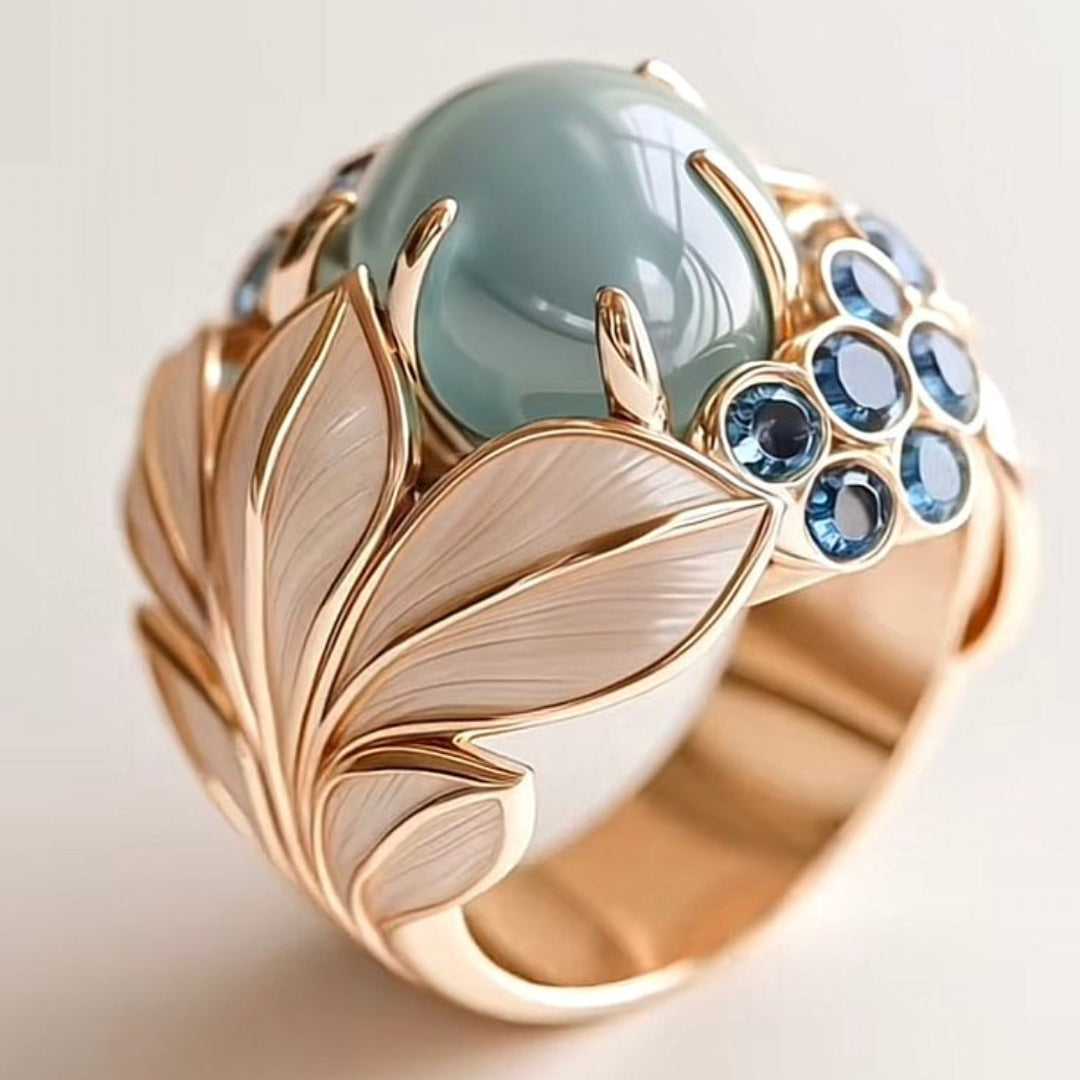 Olive | Green Leaf Ring