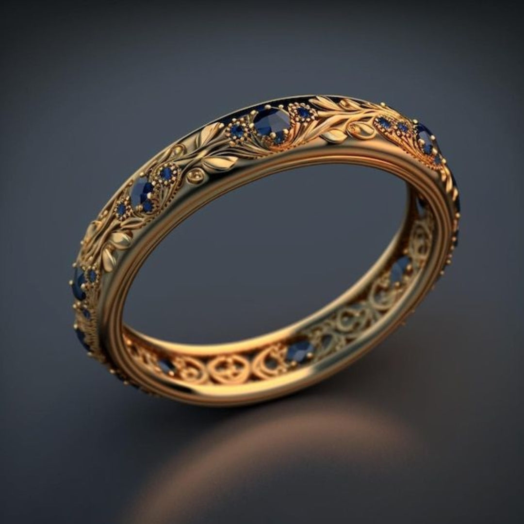 Maëlle | Blue Zirconia Leaf Ring