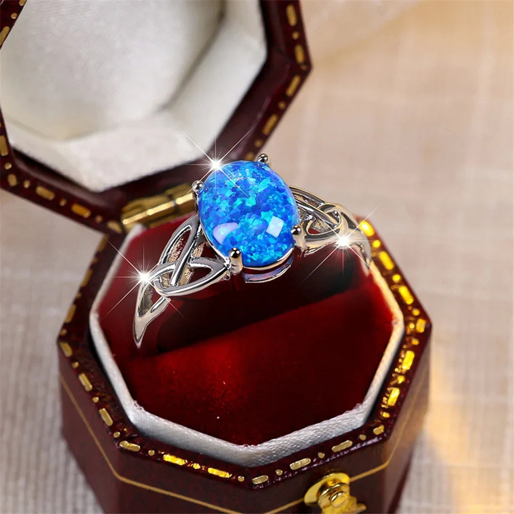 Blue Opal | Silver Ring
