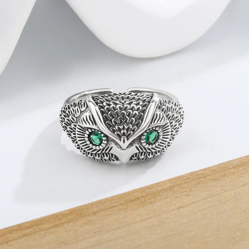 Owl Ring in Sterling Silver