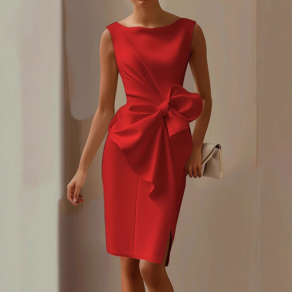 Quinn | Stylish Sleeveless Ribbon Waist Dress