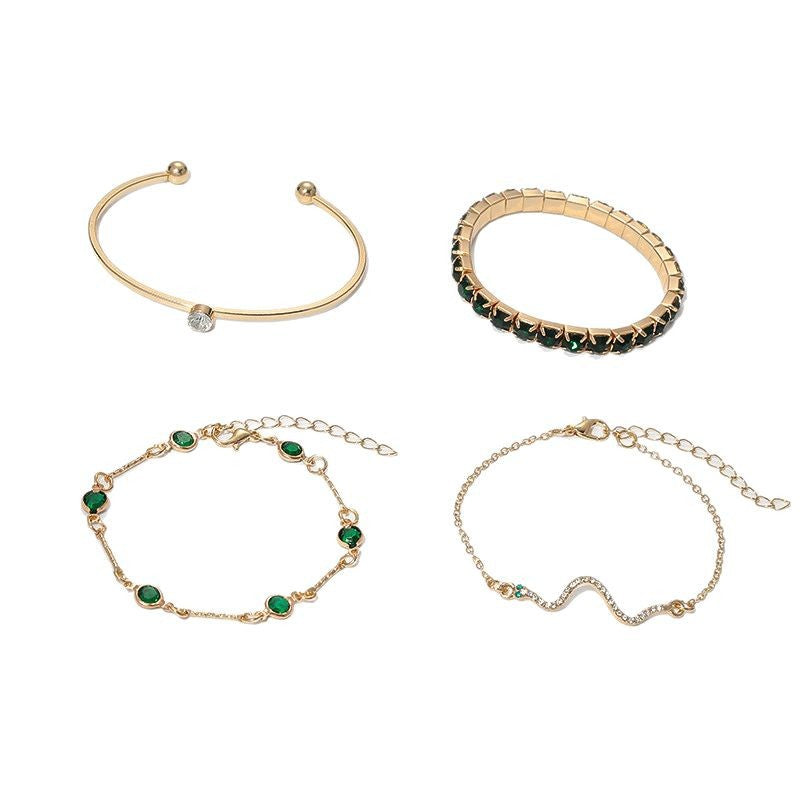 Ottilie | Gold Emerald Bracelet Set