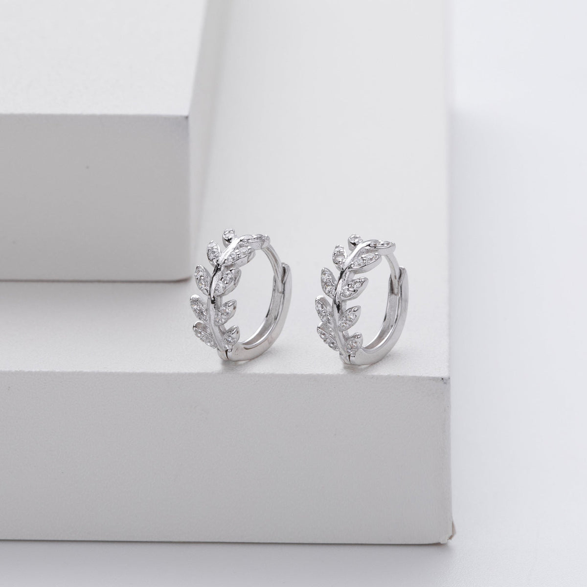 Eluned | Silver Leaf Earrings
