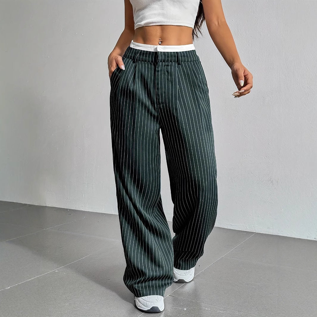 Lorraine | Casual Striped Wide Pants