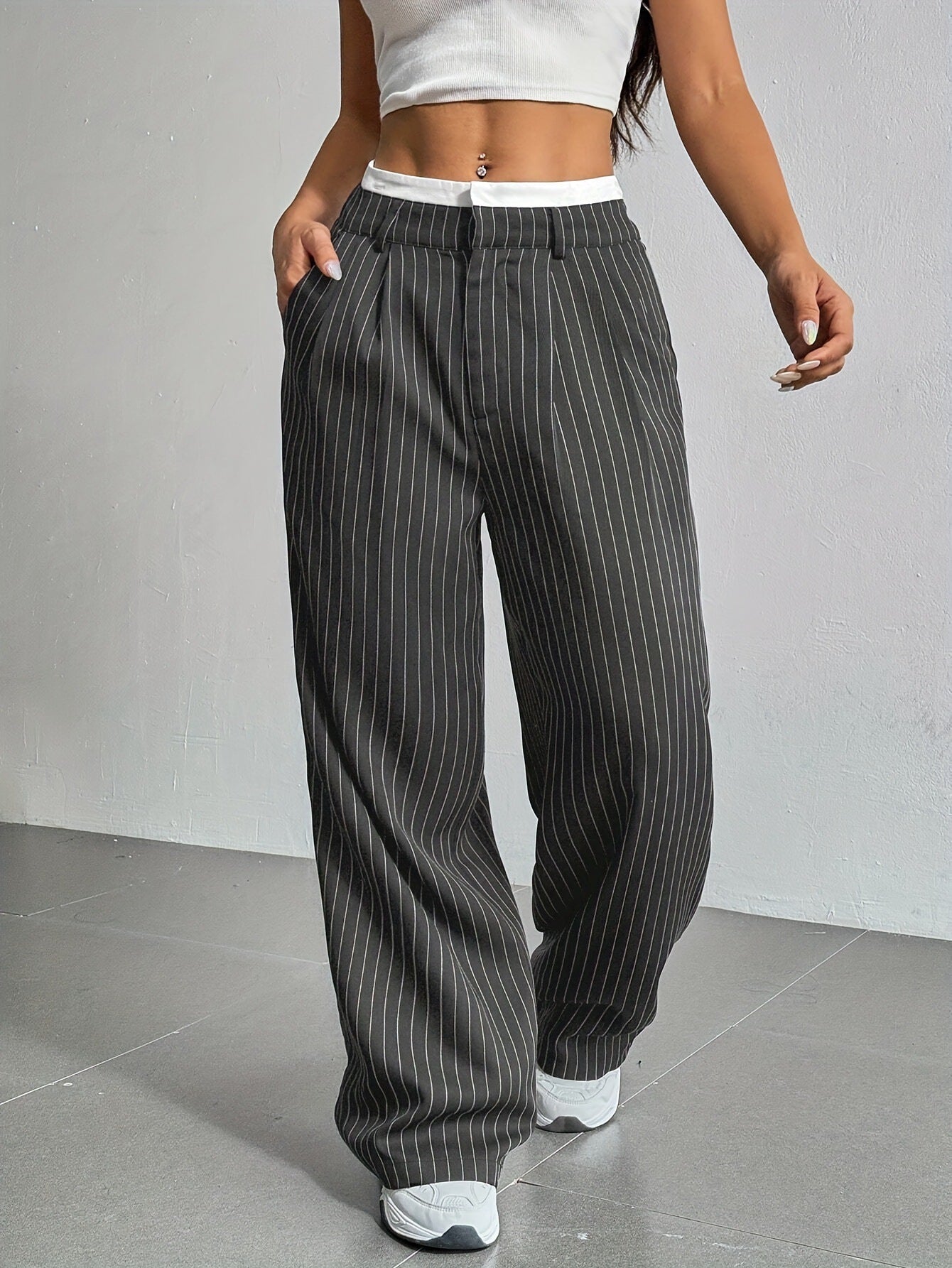 Lorraine | Casual Striped Wide Pants