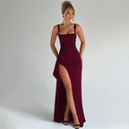 Valentina | Elegant Open Back Maxi Dress