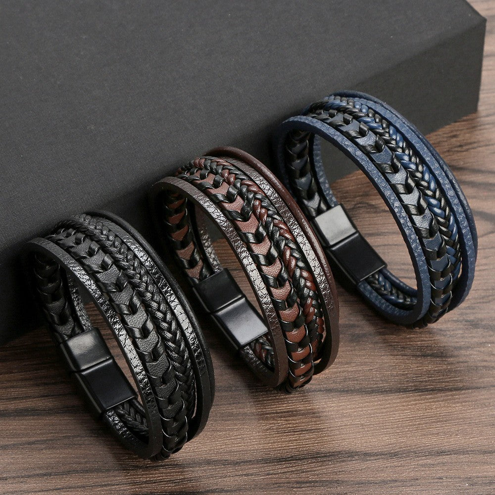 Felix | Braided Leather Viking Bracelet