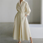 Vienna | Elegant Front Wrap Collared Maxi Dress