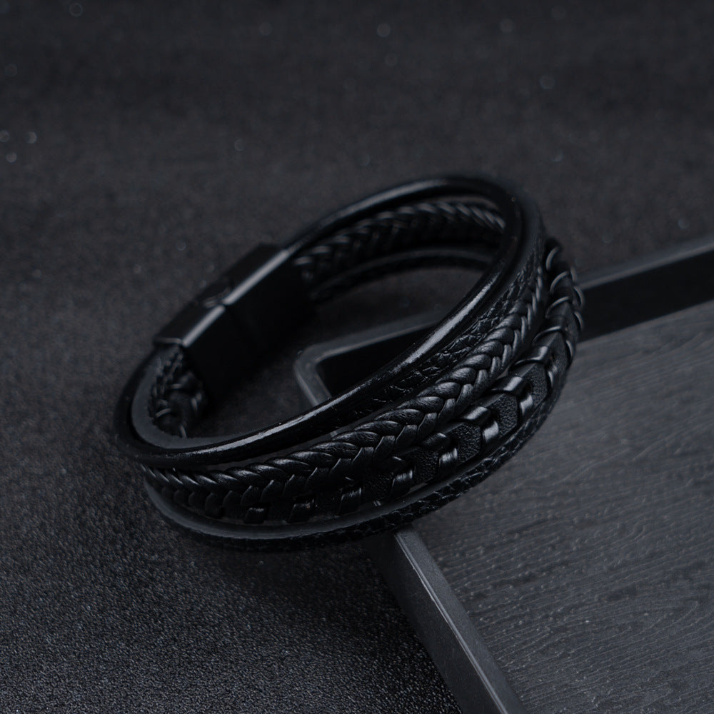 Felix | Braided Leather Viking Bracelet