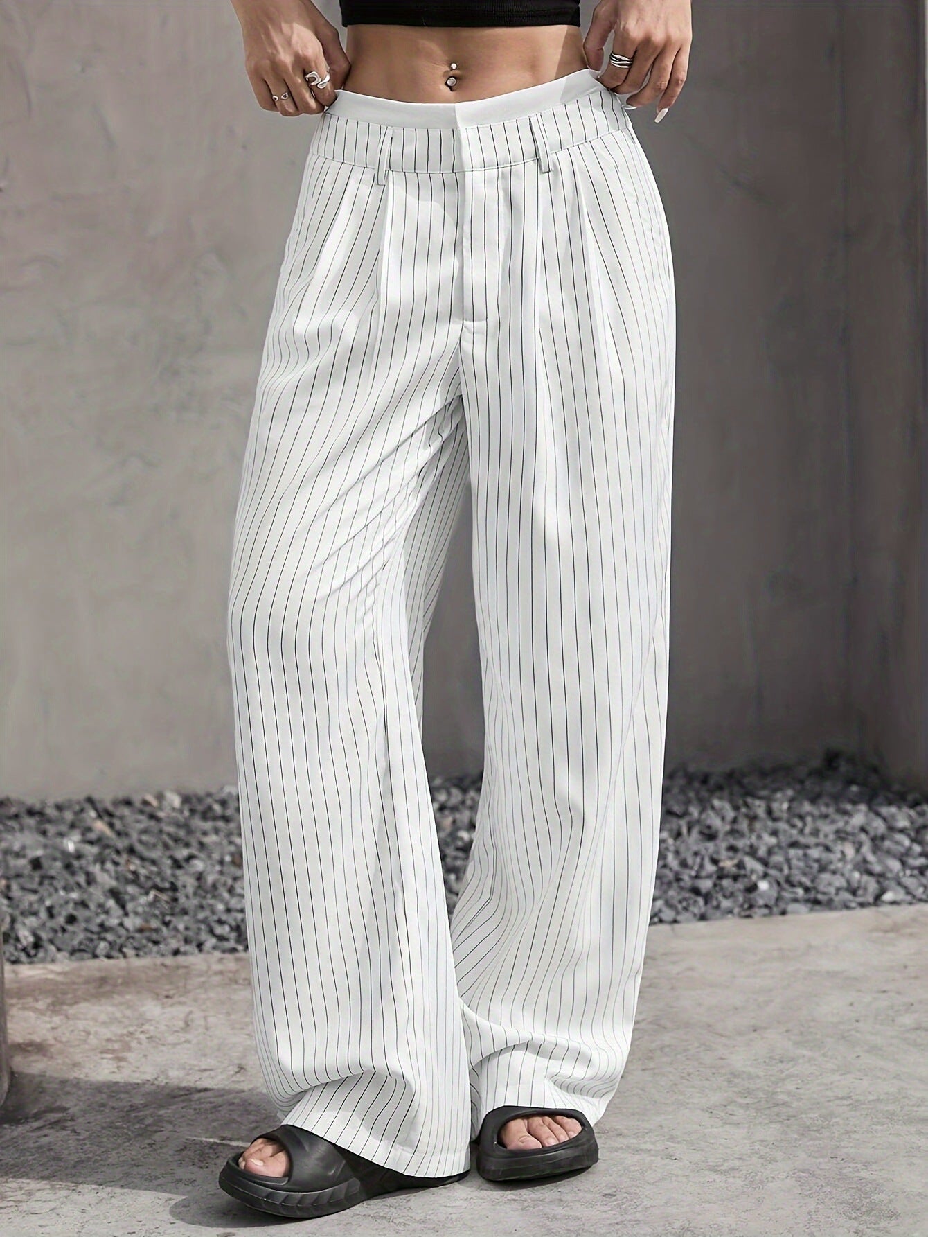 Lorraine | Casual Striped Wide Pants