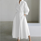 Vienna | Elegant Front Wrap Collared Maxi Dress