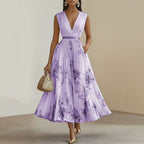 Molly | Elegant Sleeveless Long V-Neck Dress