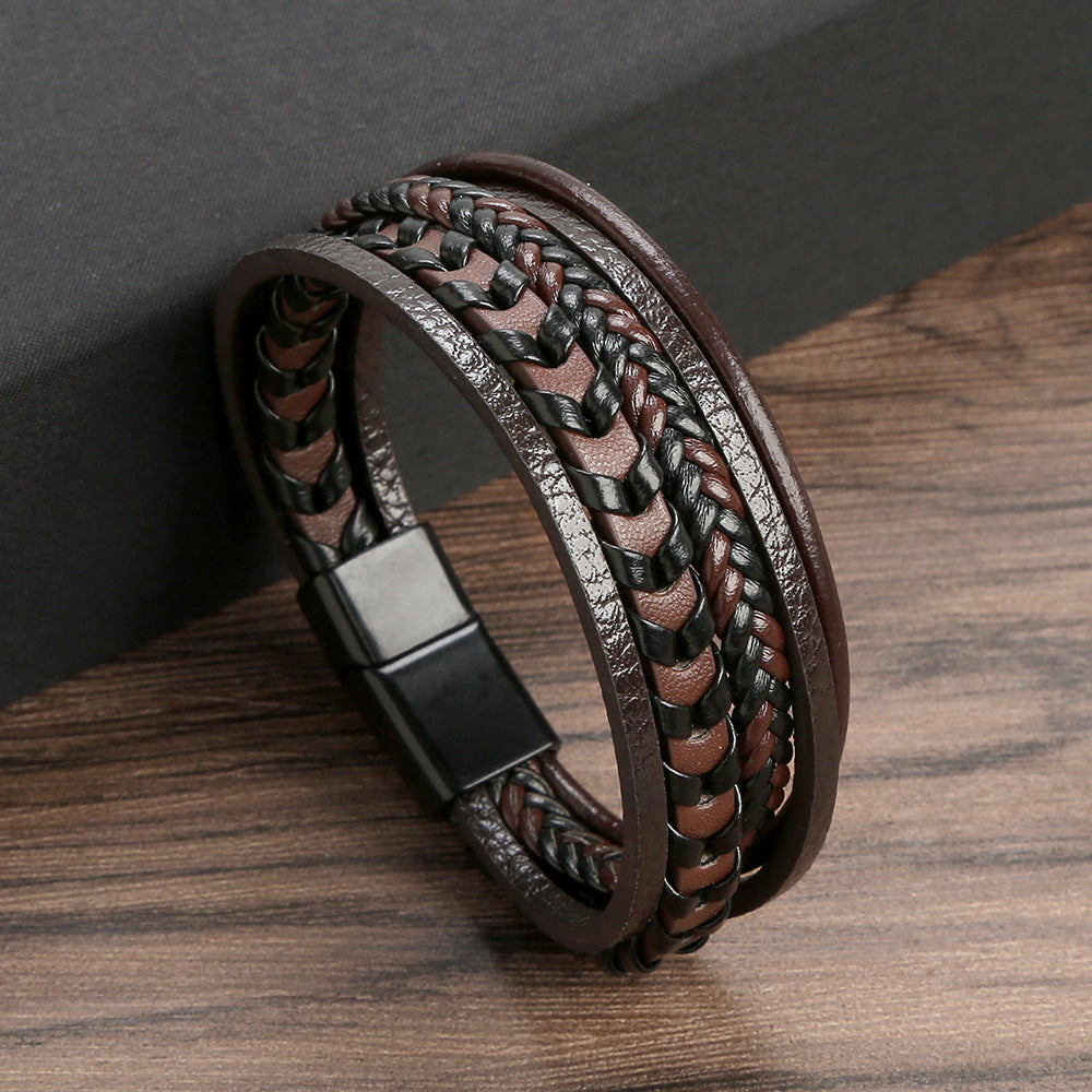 Felix | Braided Leather Viking Bracelet
