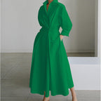 Vienna | Elegant Front Wrap Collared Maxi Dress