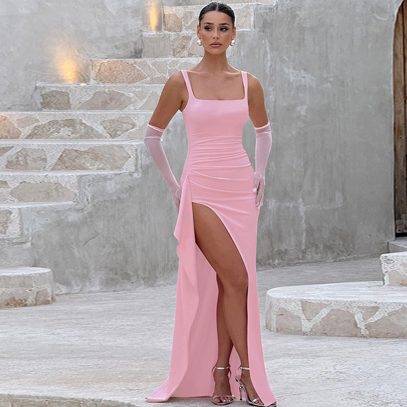 Valentina | Elegant Open Back Maxi Dress