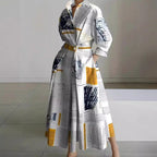 Vienna | Elegant Front Wrap Collared Maxi Dress