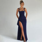 Valentina | Elegant Open Back Maxi Dress
