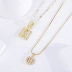 Wren | Pavé Letter Initial Necklace Set