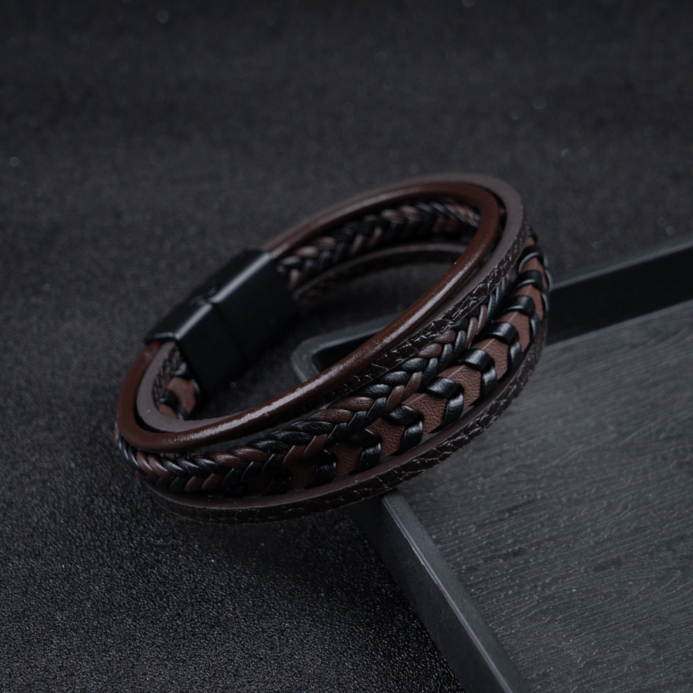 Felix | Braided Leather Viking Bracelet
