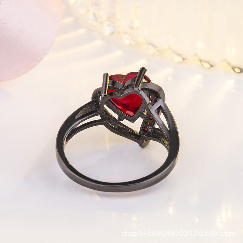 Tabitha | Silver Ruby Heart Ring