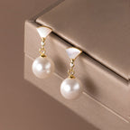 Chic Silver Earrings with Pearl