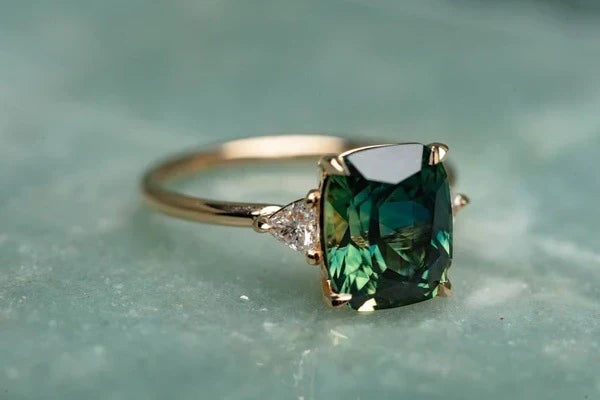 Hazel | Vintage Inspired Green Gemstone Gold Ring