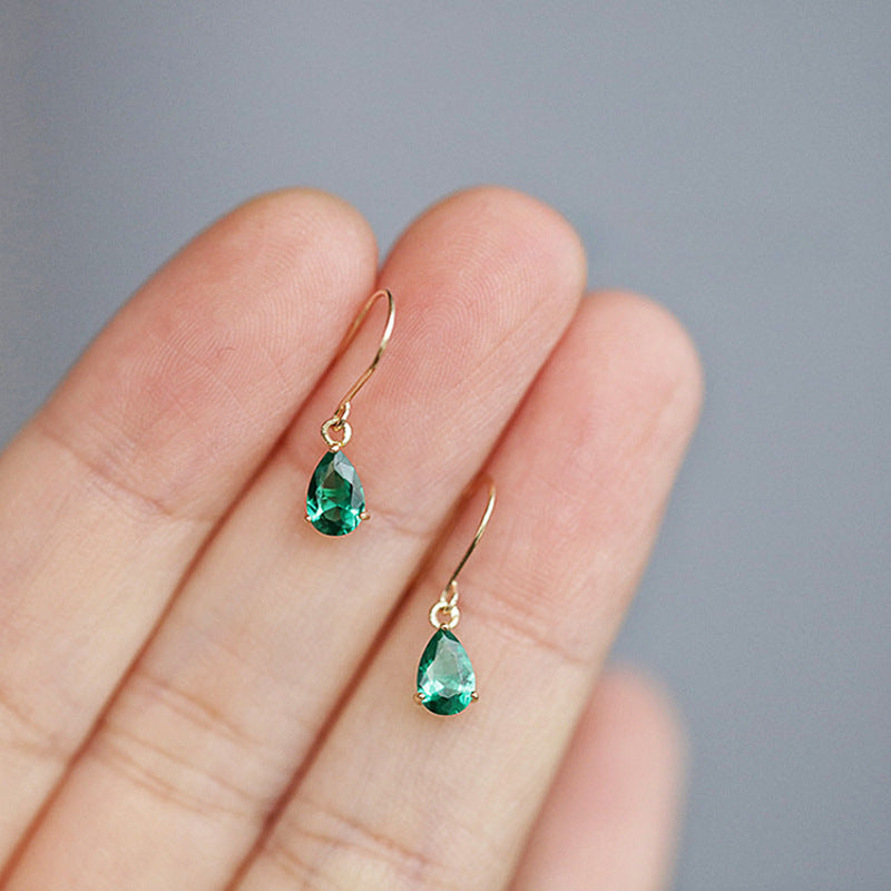 Saffron | Gold Emerald Teardrop Earrings