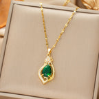 Elowen | Emerald Teardrop Necklace