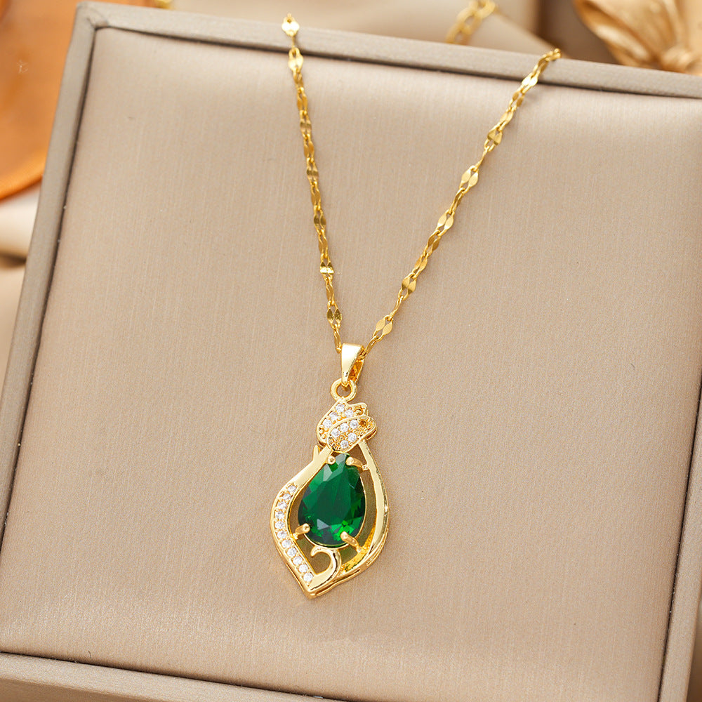 Elowen | Emerald Teardrop Necklace
