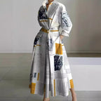 Vienna | Elegant Front Wrap Collared Maxi Dress