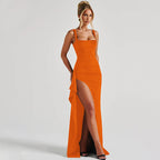 Valentina | Elegant Open Back Maxi Dress