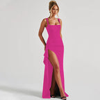 Valentina | Elegant Open Back Maxi Dress